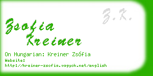 zsofia kreiner business card